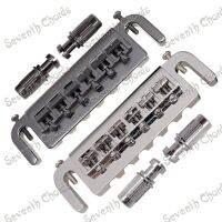 WK-A Set Wraparound Adjustable 6 Saddle Bridge Tailpiece for LP Electric Guitar / Chrome and Black for choose