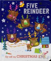 Five Reindeer Christmas theme touch childrens Enlightenment English story picture book English original imported childrens book