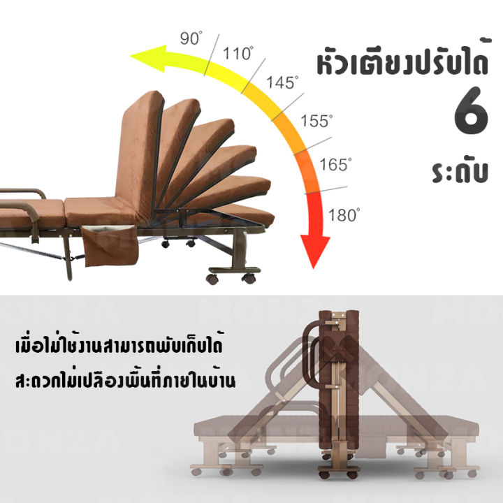 เตียงพับอเนกประสงค์-เตียงนอนพับเก็บได้-เตียงปรับระดับ-ปรับได้-6-ระดับ-ยี่ห้อ-monza-no-y635