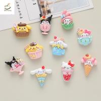 DISFUNNY 10PCS อุปกรณ์เสริมอะนิเมะ อุปกรณ์เสริมเรซิ่นอะนิเมะ Cinnamoroll งานฝีมือดีไอวาย เพชรประดับเรซิ่น คาวาอิ Cinnamoroll ตกแต่งกรณี phobe