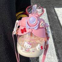 利Hellokitty High Beauty ความจุขนาดใหญ่ถ้วยท้องใหญ่ถ้วยฟาง KDURANT