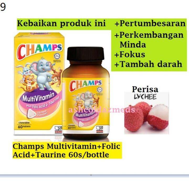 vitamins CHAMPS Multivitamin Plus Folic Acid and Taurine (60's) For ...