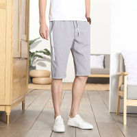 Mens Capris Summer Shorts Korean Loose Casual Thin Breathable Shorts with Back Pockets