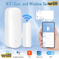 Willbetter Tuya เซ็นเซอร์ประตูผ่าน WiFi เครื่องตรวจจับแบบเปิด/ปิดที่ประตูสมาร์ทอุปกรณ์ตัวนำมินิ Wifi เซ็นเซอร์หน้าต่างรองรับแอป Smartlife อัจฉริยะสำหรับ Alexa/goo-Gle Home