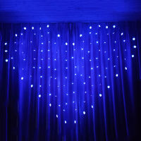 Love Heart Shaped LED Curtain Fairy Lights 8 Lighting Modes Festival Garland Strings Pendant Lamp for Wedding Proposal