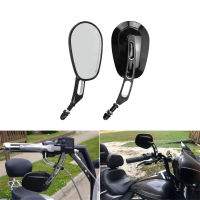 Motorcycle 8mm Rearview Side Mirrors Gloss BlackChrome For Harley Dyna Touring Softail Sportster XL Super Glide Road Glide FXSB