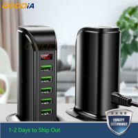 5 Port หัวชาร์จ Multi Usb Charging Station Hub Dock Phone Wall Charger Home Desktop Led