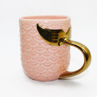 Golden Mermaid Tail Ceramic Mug with Handle Creative Tea Coffee Milk Personalized Mugs Fishtail Cup Novelty Gifts