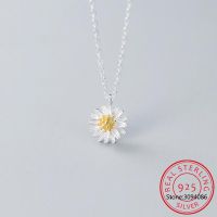 ☃❐ 925 Sterling Silver Elegant Daisy Flower Pendant Necklaces Colar de Prata For Women Jewelry 2022