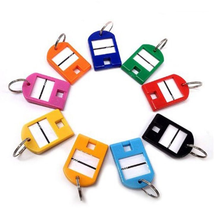 cc-46pcs-card-chain-name-tag-multicolor-keychain-luggage-id-badge-holder-plastic-hotel-number-sorting