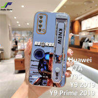 JieFie หมีการ์ตูนน่ารักกรณีสำหรับ Huawei Y9 2019 / Y7A / Y9S / Y9 Prime 2019สายรัดข้อมือแฟชั่นปลอก Chrome Luxury ใหม่หมีรุนแรง Soft TPU