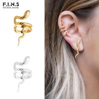 [Han ornaments] F.I.N.S Stack Creative Snake 925 Sterling Silver Clip On Earrings For Women Gothic Earrings Without Hole Fake Piercing Ear Cuff