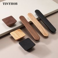 Walnut Wooden Furniture Handle Drawer Knobs Kitchen Cabinets Pulls Cabinets and Drawers Dresser Knobs /Black Wardrobe Pull