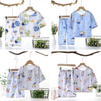 TINGQI Toddler Kids Boys Pajamas Sets Cartoon Car Dinosaur Print 3/4 Long Sleeve Cotton Silk Tops T-shirts and Pants Home Casual Night Sleeping Wear Clothing Suit