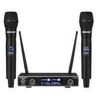 Freeboss FB-U35 Dual Way UHF Fixed Frequency Karaoke Party Church Wireless Microphone System with 2 Handheld Microphone