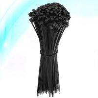 1000 Pcs Black Zipper Cable Self-locking Tie Nylon Electronic 20cm Fixing Ring