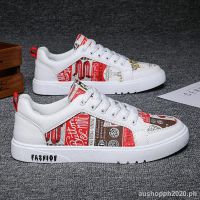 ✿✿FE✿✿ the new style of autumn 2021 Korean style trendy canvas graffiti board shoes white casual trendy shoes youth all-match men s shoes