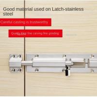 【LZ】◘  Alloy Door Latch for Home Hardware Silver Barrel Aluminum Gate Safety Door Bolt Tower Window Catch Lock