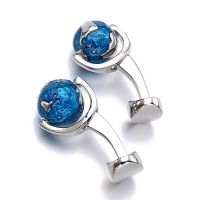 Fashion Globe Earth Cufflinks Blue Rotatable globe planet earth World Map Cuff links Christmas Gift For Men Cufflink gemelos Cuff Link