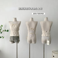 Spot 2023 Summer New Hanging Neck Tie Suspended Vest Female Wearing Short Navel Hot Girl Sleeveless Top