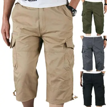 Mens Plus Size Cargo Pants Shorts Loose Casual Cotton Trousers 34 Length  Pants  eBay