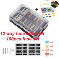 Universal 12 Ways 6 Ways Blade Fuse Holder Box 12V 32V Fuse Block Car Marine Auto Fuse Connector Switch With LED Indicator Light