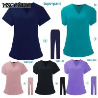 Pet grooming institution Scrubs set High Quality Spa Uniforms Unisex V-Neck Work clothes Medical suits clothes Scrubs Tops Pants