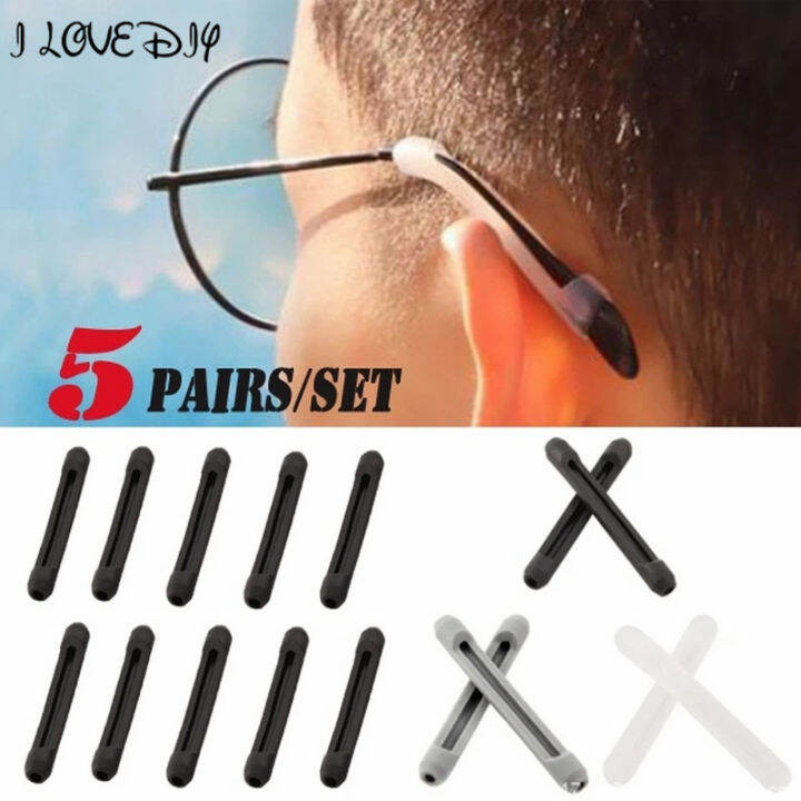 5Pairs Silicone Eyeglass NonSlip Ear Hook AntiSlip Elastic Comfort