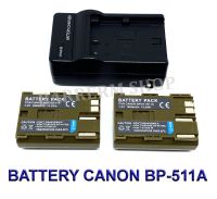 (Saving Set 2+1) BP-511  BP511  BP-511A Camera Battery and Charger for Canon แบตเตอรี่และแท่นชาร์จสำหรับกล้องแคนนอน For Canon 10D,20D,30D,40D,50D,5D,D30,D60,Pro 1,300D,1D,Kiss Powershot G1,G2,G3,G6 BY BARRERM SHOP