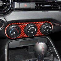 3pcs Carbon Fiber Air Conditioning Buttons Frame Trim Sticker Car Styling Accessories for Mazda MX-5 Miata Roadster 2016+ND