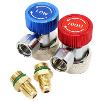 R134A Acadapters Quick Coupling Air Conditioner Coolant ปรับทองเหลือง Manifold Gauge ชุดเครื่องปรับอากาศอุปกรณ์เสริม