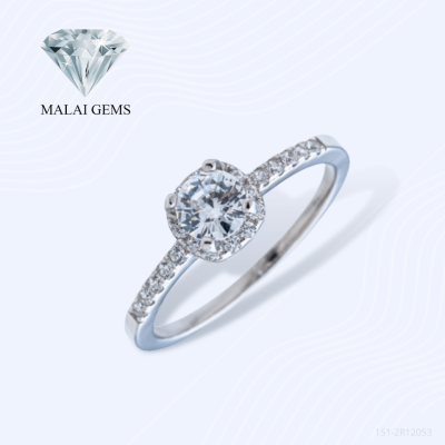 Malai Gems แหวนเพชร เงินแท้ 925 เคลือบทองคำขาว ประดับเพชรสวิส CZ รุ่น 151-2R12053 แถมกล่อง แหวนเงินแท้ แหวนเงิน