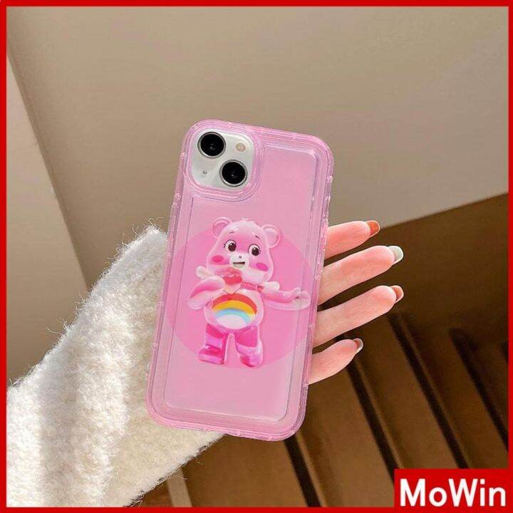 mowin-เข้ากันได้สำหรับ-เคสไอโฟน-เคสไอโฟน11-เคส-สำหรับ-iphone-14-เคสไอโฟนเคสใส-เคสนิ่มถุงลมนิรภัยกันกระแทกน่ารักหมีการ์ตูนน่ารัก