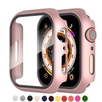 Glass+Matte Watch Cover for Apple Watch Case 45mm 41mm 44mm 40mm 42mm 38mm Bumper+Screen Protector for Iwatch SE 8 7 6 5 4 3 2 1 Cases Cases