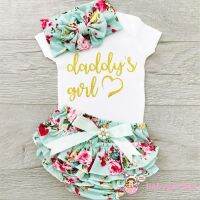 AYA-3pcs Newborn Infant Baby Girls Romper Jumpsuit Ruffle Shorts Dress Summer