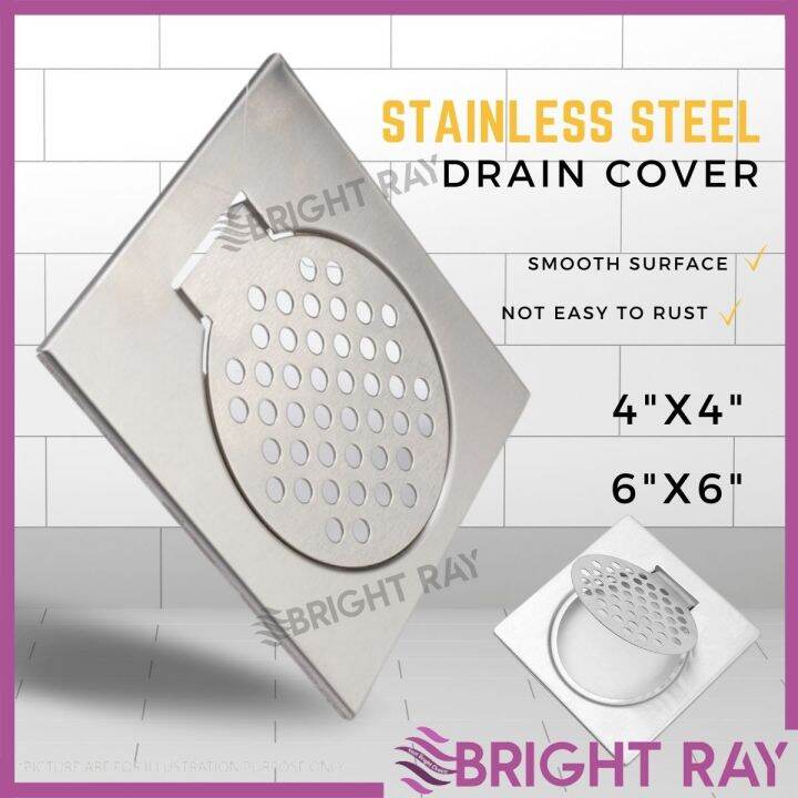 4" /6" STAINLESS STEEL Floor Drain Square Tile Insert Floor Drainer