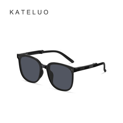 KATELUO แว่นตากันแดดสำหรับผู้ชายผู้หญิง,ใหม่ป้องกัน UV400พับได้พร้อมกล่องใส่แว่นตาที่สะดวกย้อนยุควินเทจสำหรับ WT7901ผู้หญิง