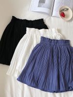 【CC】❆  Shorts Skirt 2023 Fashion Korean Elastic Waist Pleated Beach Faldas Saias