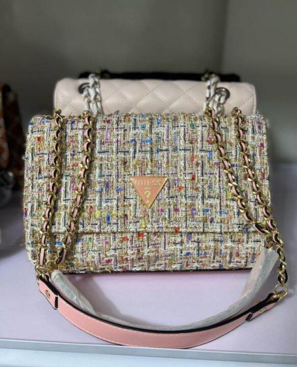 GUESS Tweed Convertible Crossbody Bag Lazada PH