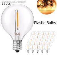 ⊙▨ yizhan224080 Lâmpadas de substituição plástico G40 Base parafuso globo para luz corda decoração interior e exterior branco quente E12 3V 220V 25pcs