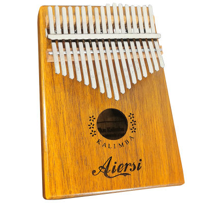 Aiersi Solid Koa 17 Keys Gecko Kalimba Thumb Piano Calimba Musical Gift with Song Instruction Book Tune Hammer and Bag
