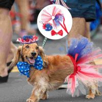 Hat Usa Hats Dog Clothes Pet Outfit Dress Cat Yarn Patriotic Skirt Puppy Costume Independence Day Dresses