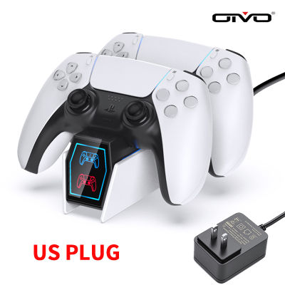 OIVO PS5 Charger,แท่นชาร์จStationสำหรับPlaystation 5 PS5 Controller, PS5เครื่องชาร์จคอนโทรลเลอร์Xboxแท่นชาร์จสถานี4 USB-Cอะแดปเตอร์อัพเกรดสวิตช์เปิด/ปิด,สายรัดแอลอีดีและตัวชี้วัด