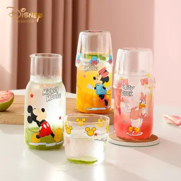 Disney Cartoon Mickey Minnie Mouse Glass Cup Cute Donald Duck Kawaii Cup  Wine Glasses Drinking Glasses Double Wall Glass
