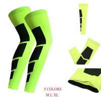 【cw】 1PCS Sports Nylon Antiskid Long Knee Legwarmers Support Compression Brace Pad Protector Basketball Football Leg Sleeve