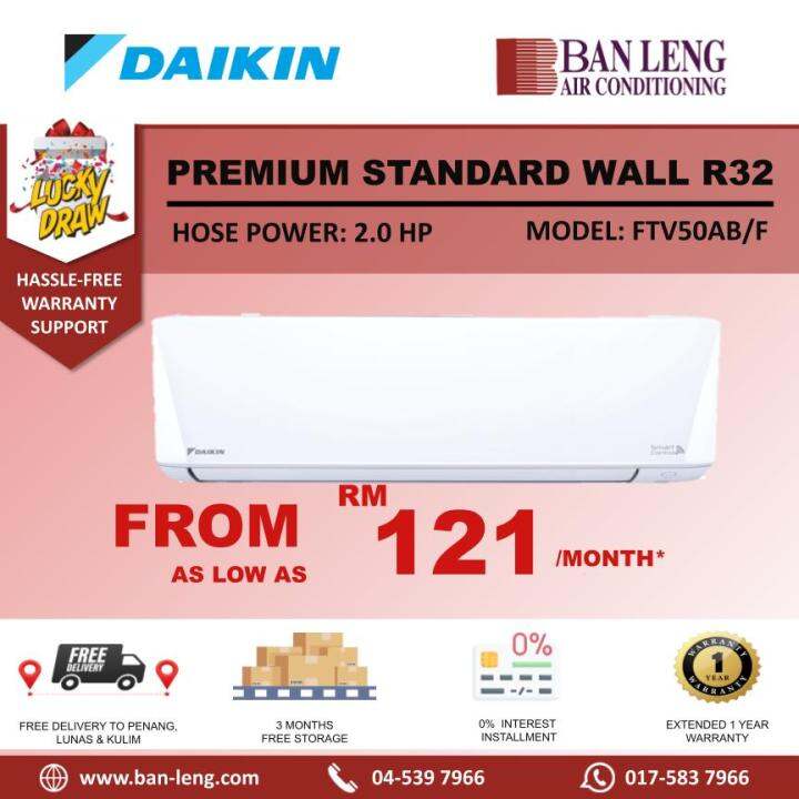 Daikin 2HP Wall R32 Premium Non Inverter With Built In Wifi Controller FTV50AB F Lazada