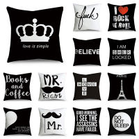 English characters black Jazz Design Cushion Cover Pillow Case Sofa Pillow Cover(45 cm x 45 cm)