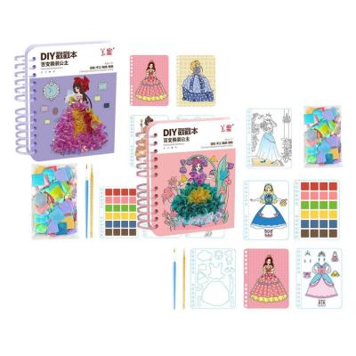 Kids Puzzle Puncture Painting Pocket Watercolor Childhood Hand Painted Book Kit DIY Cartoon Dress-Up Coloring Drawing Book for Kids Children Girls compatible