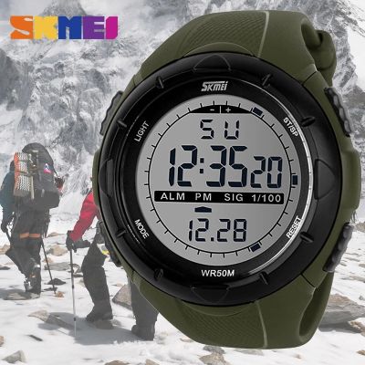 SKMEI Brand Mens Watches PU Strap Simple LED Digital Military Alarm Watch Sport Electronic Watch Waterproof 30M