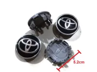 Toyota  ฝาล้อ ดุมล้อแม็ก Toyota สีดำแท้ขนาด 52 mm จำนวน 4 อัน สามารถใส่ได้กับรถ Toyota หลายๆรุ่น  * ดุมล้อแม็ก Toyota **ส่งเร้วทันใจ**